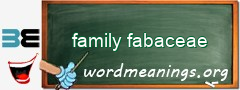 WordMeaning blackboard for family fabaceae